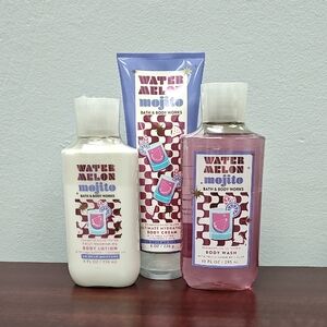 Bath & Body Works WATERMELON MOJITO 3 Piece Limited Edition Body Care Bundle Set